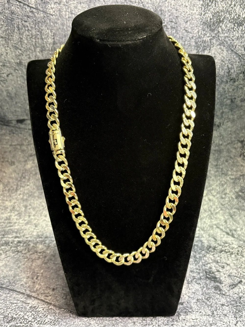Classic Gold Filled Cuban Link Necklace with stamped Box Lock- Mens Jewelry